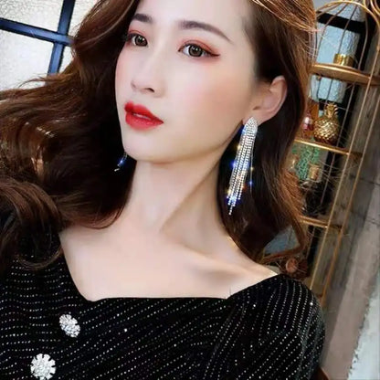 Korea New Design Fashion Jewelry Exaggerated White Acrylic Zircon Flower Earrings Elegant Women Wedding Party Accessories